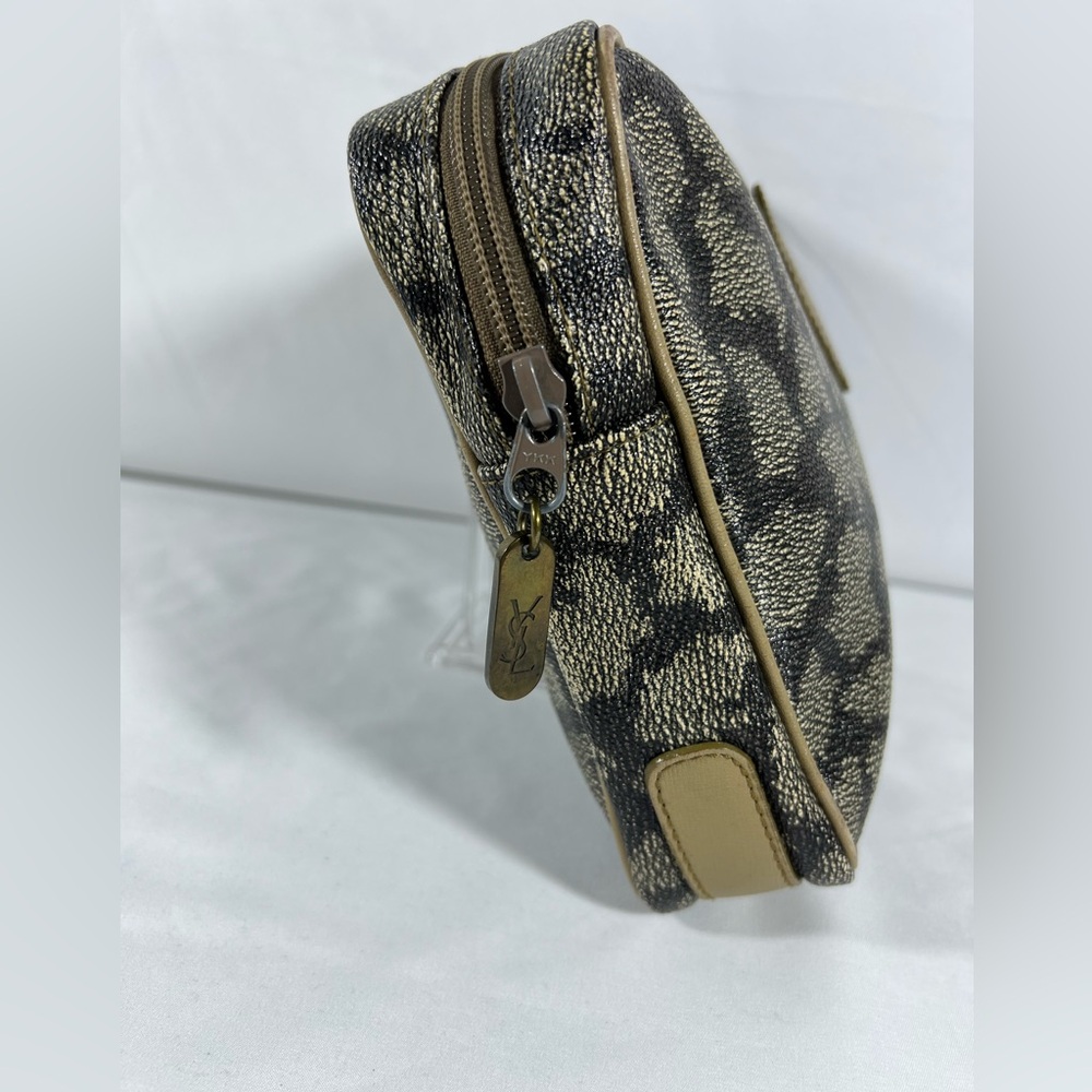 7033: Vintage YSL Monogram Double Zip Cosmetic Travel Case - Picture 3 of 11
